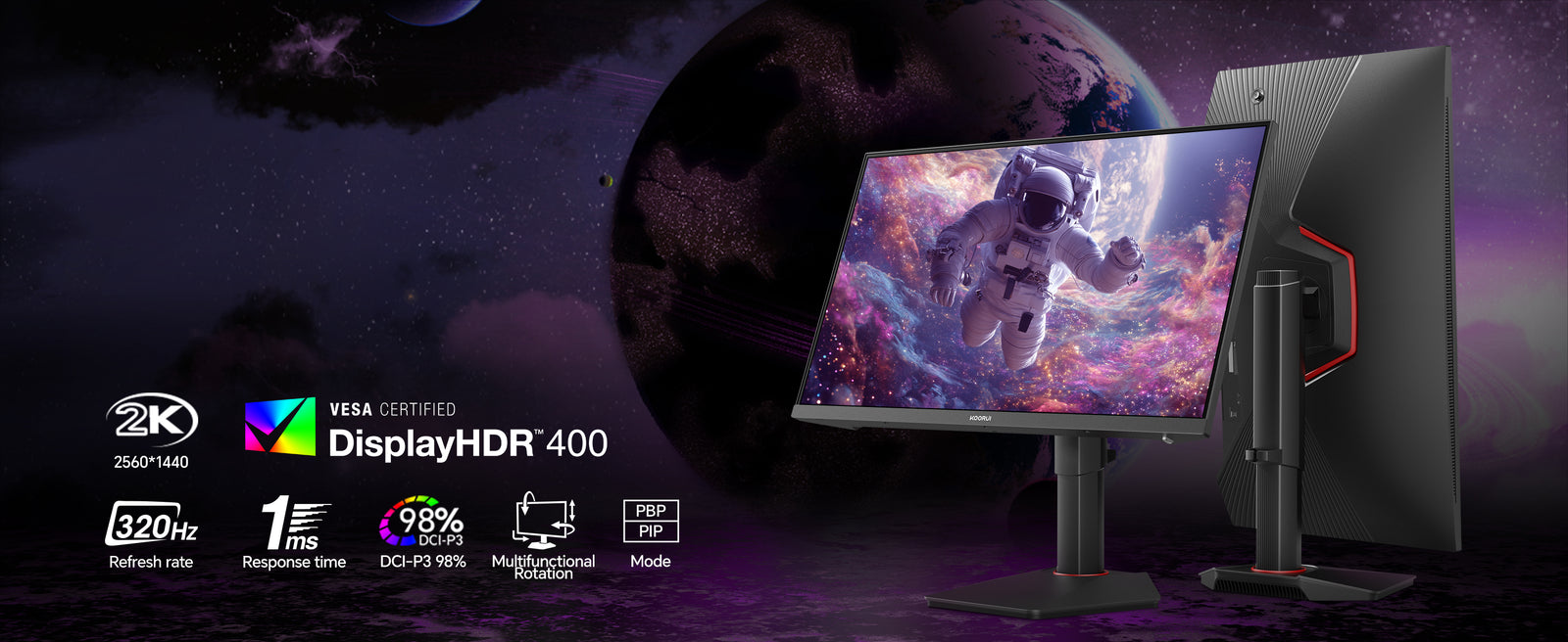 Koorui G2721E 27" QHD 320Hz Fast IPS Gaming Monitor feature