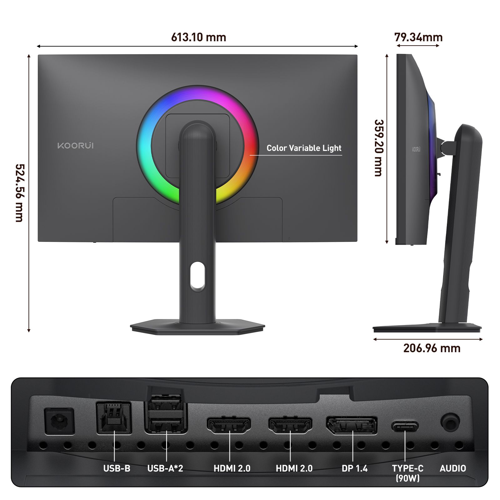 Koorui S2741LM 27" 4K 160Hz Dual-Mode (320Hz FHD) Mini LED Gaming Monitor - Image 3