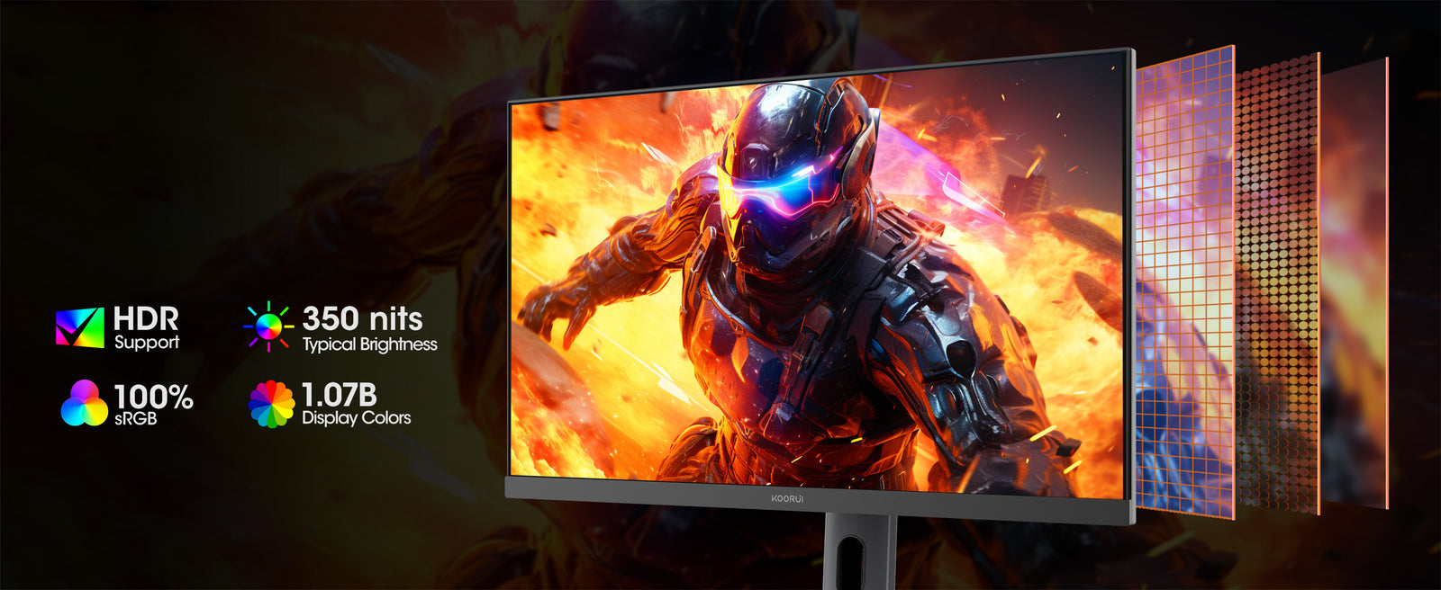Koorui S2741LM 27" 4K 160Hz Dual-Mode (320Hz FHD) Mini LED Gaming Monitor feature