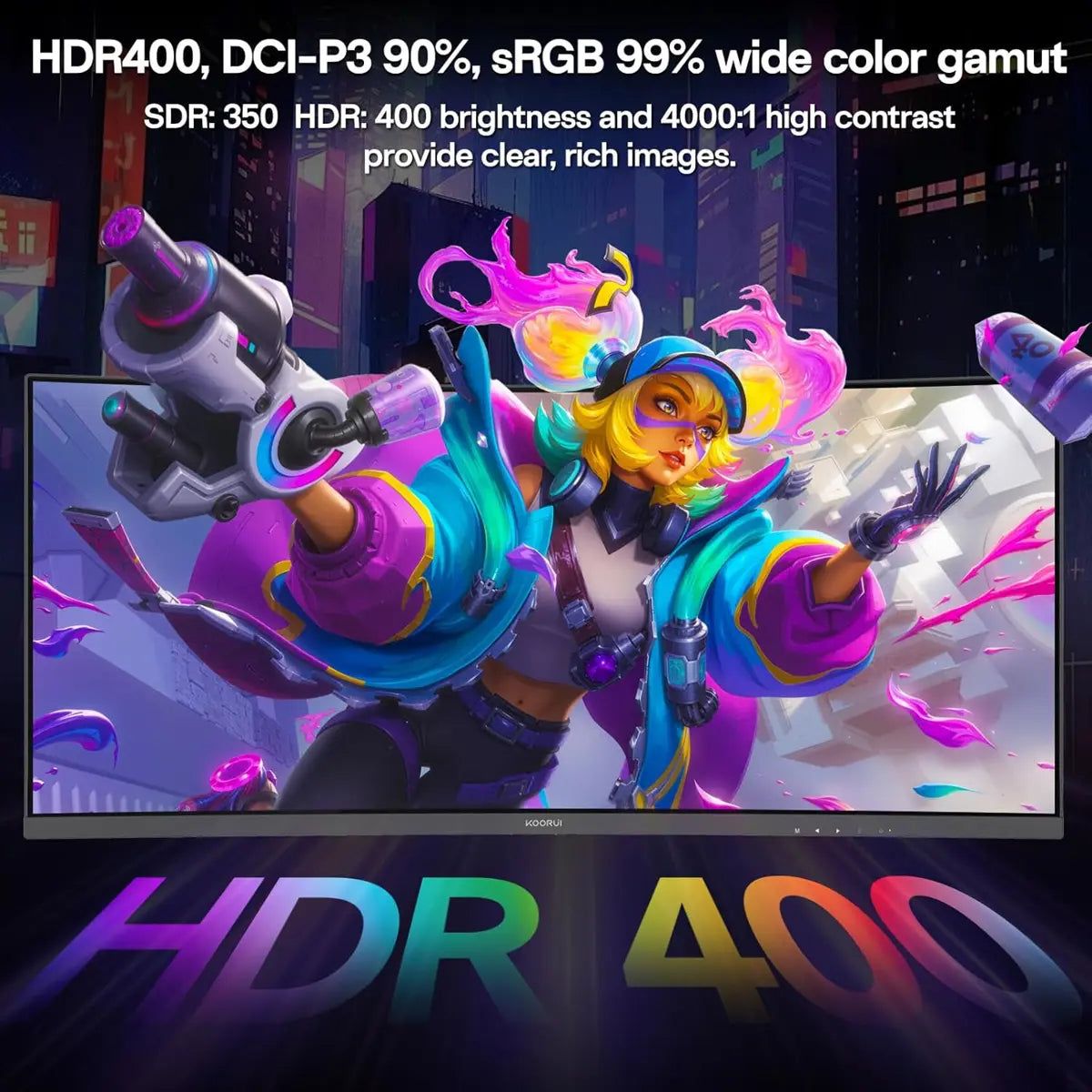 Koorui G3441XC 34" UWQHD 240Hz VA Curved Gaming Monitor - Image 6