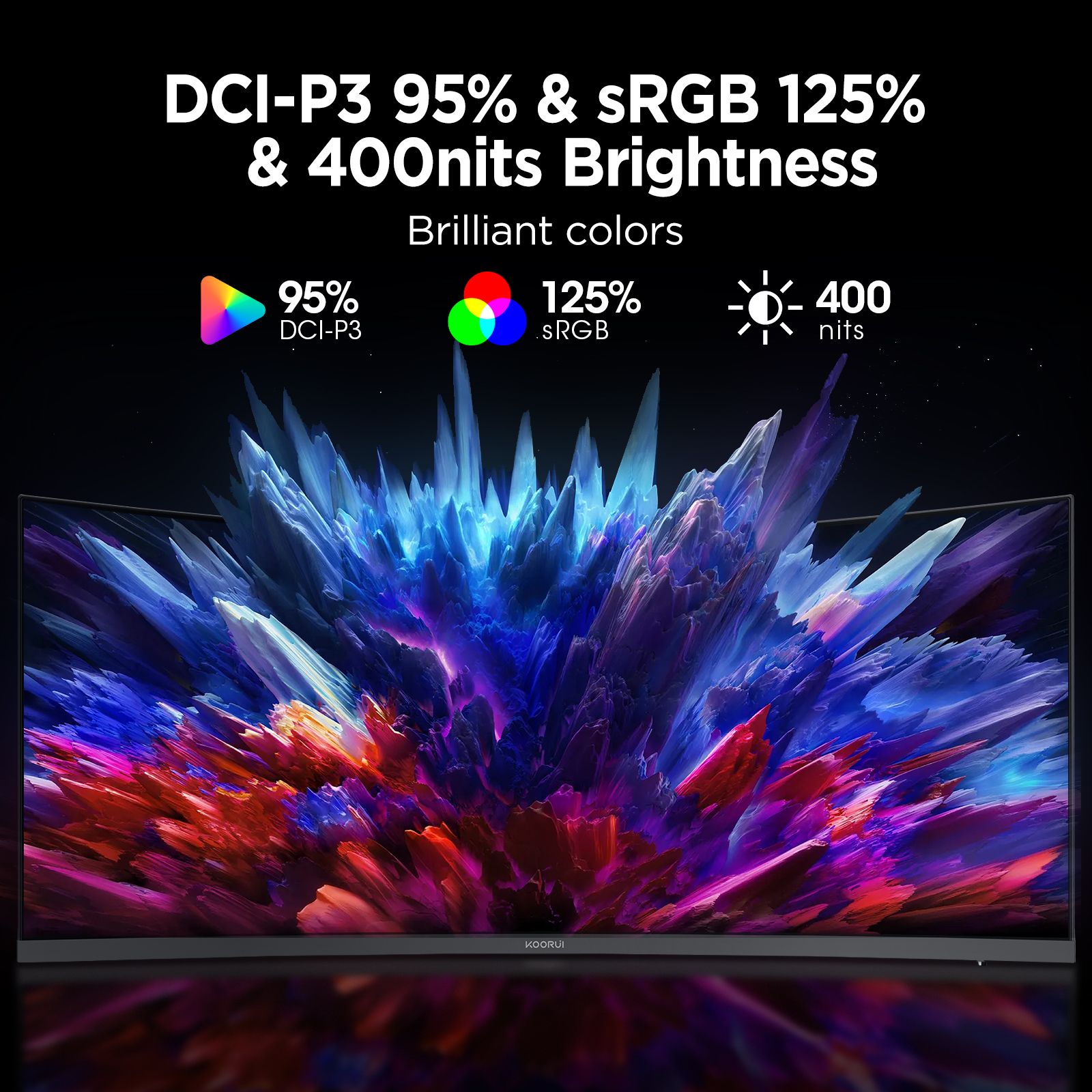 Koorui 34E6UC 34" UWQHD 165Hz VA Curved Gaming Monitor - Image 9
